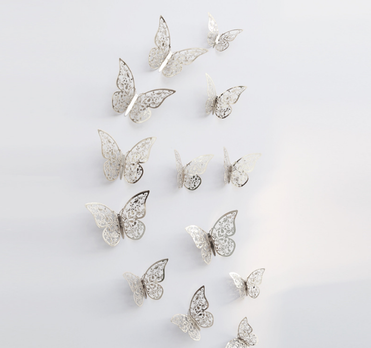 3D Hollow Butterfly Wall Stickers for Home Decor