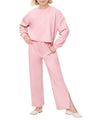JiAmy Girls 2 Piece Outfits Kids Fashion Long Sleeve Sweatshirt and Split Wide-leg Pants Set Fall Sweatsuits for Jogger pink 5-6 Years