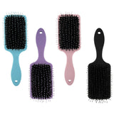 Nora Ross Boar Bristle & Nylon Paddle Hair Brush for Women with Fine Thin & Thick Hair | Detangling Shine Enhancing Hair Brush (Purple)
