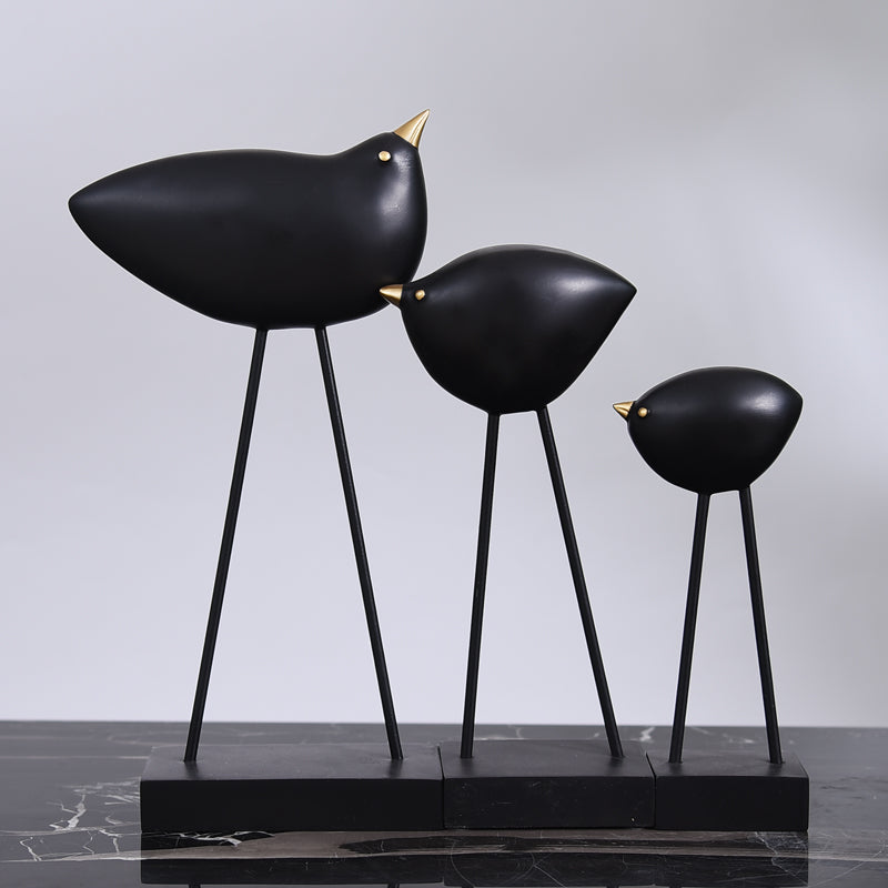 Nordic Minimalist Black and White Bird Home Decor Piece