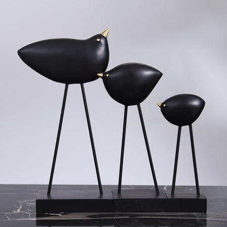 Nordic Minimalist Black and White Bird Home Decor Piece