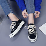 Korean Style Low-Top Cross Strap Canvas Shoes