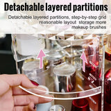 Rotating Cosmetic Storage Case with Adjustable Organizer