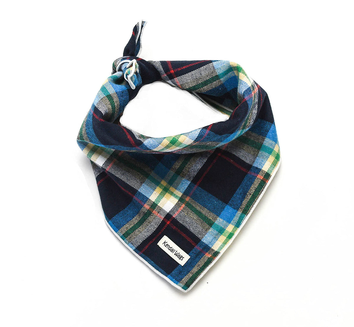 Blue Dog Bandana in Tartan Plaid - Holiday Cozy Flannel Plaid Pet Bandana. Cute Dog Accessory for Fall and Winter for Large Medium and Small Dogs.