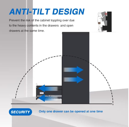 4 Drawer File Cabinet, Metal Vertical File Storage Cabinet With Lock