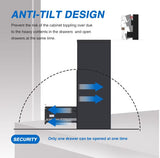 4 Drawer File Cabinet, Metal Vertical File Storage Cabinet With Lock