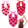 hoyuwak 3Pcs Crochet Head Scarf Bandanas Headband Hair Accessories for Women Knitted Heart Hair Styling Valentines Day Decor