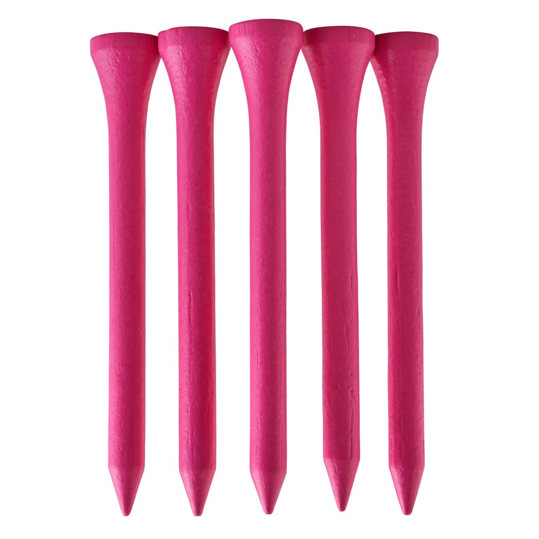 TH Golf 1000 Pcs Neon Bright Pink 70mm 2 3/4 inch Bamboo Golf Tees Eco Friendly & Sustainable Strong Bamboo