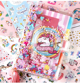 Square Grid Journal with Unicorn Design and Accessories