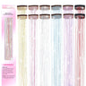 USHUIUS Hair Tinsel Clip in 6 Colors 12Pcs Tinsel Hair Glitter Tinsel Hair Extensions Clip in Hair Tinsel Fairy Hair Tinsel Heat Resistant Sparkly Hair Accessories for Girls Women Kids (12Pcs GALAXY)
