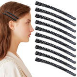 40 Pcs Black Rhinestone Jumbo Bobby Pins 2.44 Inch Metal Hair Clips Sparkly Crystal Diamond Hair Pins Decorative Shiny Hair Barrettes Hair Accessories for Women Thick Long Updo Hair Style