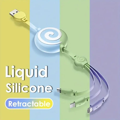 Colorful 3A Fast Charging Retractable USB Cable