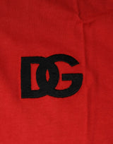 Dolce & Gabbana Red DG Logo Cotton Crew Neck T-shirt