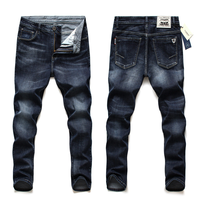 Men's Straight Slim Waist Jeans for Spring and Autumn