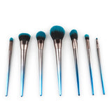 7-Piece Diamond Makeup Brush Set in Blue-Black Gradient