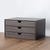 European Style Leather Desktop Organizer Box for Office