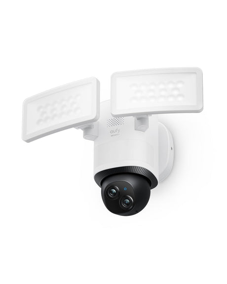 eufy Security Floodlight Camera E340 Wired360° Pan and Tilt24/7 RecordingDual-Band Wi-Fi 2000 LumensMotion-ActivatedDual CameraHomeBase 3 CompatibleLocal StorageNo Monthly Fee (Renewed)