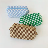 Lattice Cosmetic Bag - Knitted Fabric Makeup Organizer