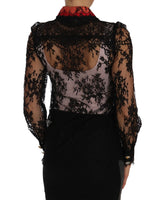 Dolce & Gabbana Black Lace Crystal SPACE Shirt