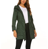 Women's Lightweight Hooded Long Outdoor Jacket