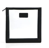 Cow Leather Trimmed Transparent PVC Travel Organizer Bag