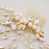 Handmade Pearl Hair Accessory with Sparkling Rhinestones