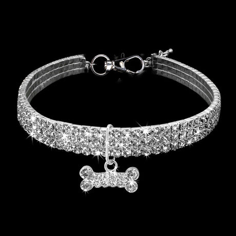 Dog Necklace and Pet Accessories with Diamond Collar