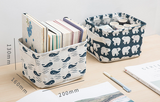 Desktop Makeup Organizer Storage Box with Linen Basket