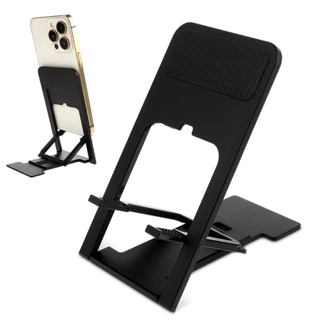 Andibro Foldable Cell Phone Stand 4-Angle Portable Phone Holder Adjustable Phone Dock Cradle Desktop Mobile Stand Office Desk Accessories Thin Travel Holder for Mobile Phone Tablets(Black)
