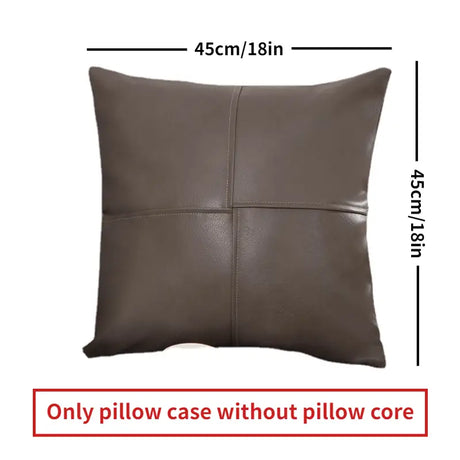 Vintage PU Leather Pillow Cover for Home Decor - 18"x18"