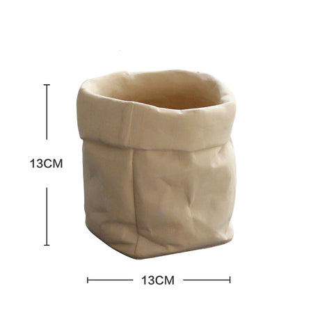 Cement Fabric Bag Planter in Modern Nordic Style