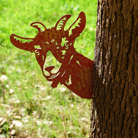 Metal Goat Silhouettes Garden Fence Decor and Ornament