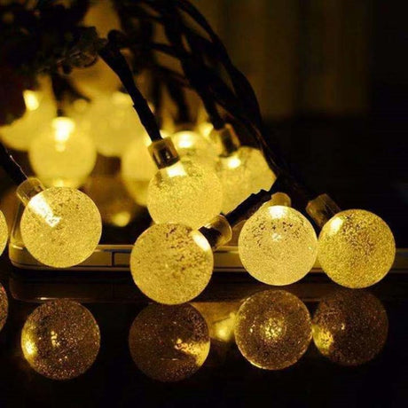 Outdoor LED Solar Ball String Lights for Garden Decor