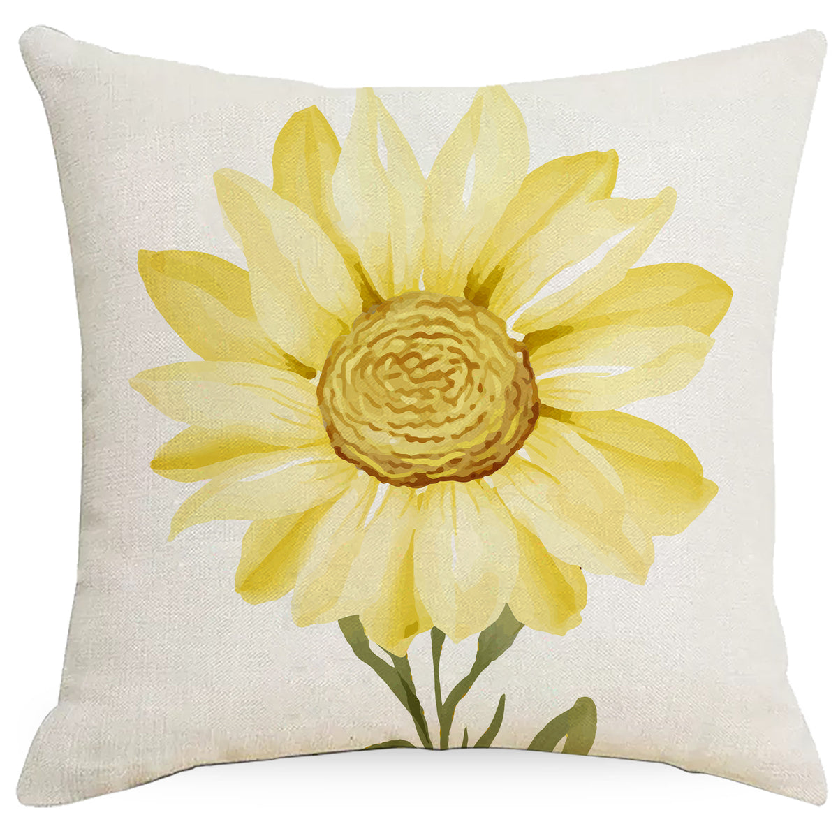 Summer Flowers Printed Throw Pillow Cover for Home Decor