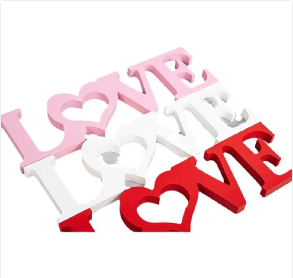 Heart-Shaped Wooden Craft Ornaments