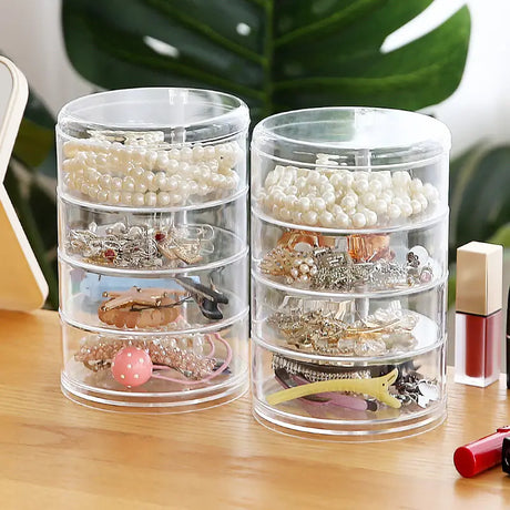 Acrylic Jewelry Organizer with Rotating Storage for Girls