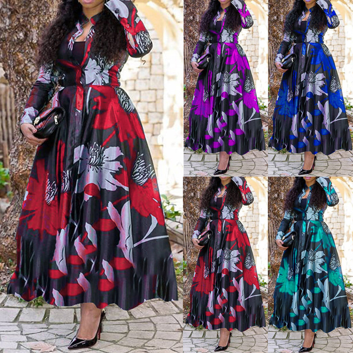 Velvet Midi Dress for Women - Chic Autumn Layering