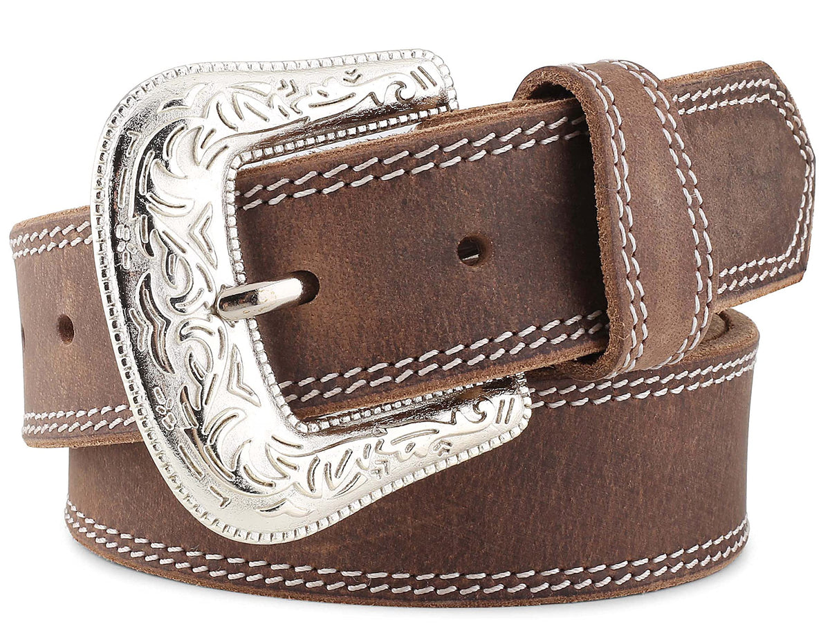 F&L CLASSIC mens Western full grain Leather belt Strap w/Snaps for Interchangeable Buckles USA7-941-32-size 40