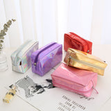 Laser Cosmetic Bag, Square Design, Large Capacity