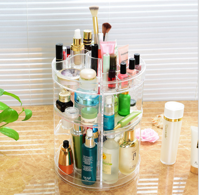 Acrylic Rotating Makeup Organizer Storage Rack