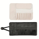 PU Leather Makeup Brush Storage Bag for 12/18 Brushes