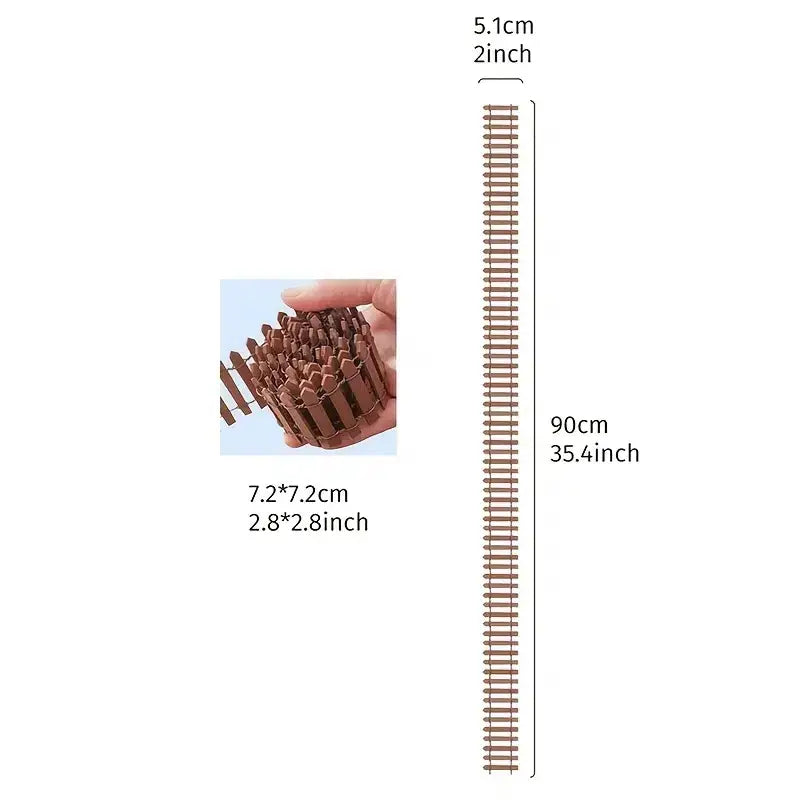 Mini Wooden Fence for Fairy Garden Decor (90x5cm)