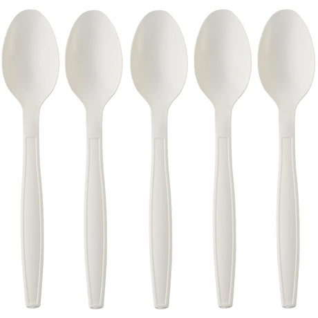 [100 Count]Disposable Heavy Duty Spoons: Bulk Large Size Spoon Eco Friendly Cutlery for Camping Party Wedding Restaurant