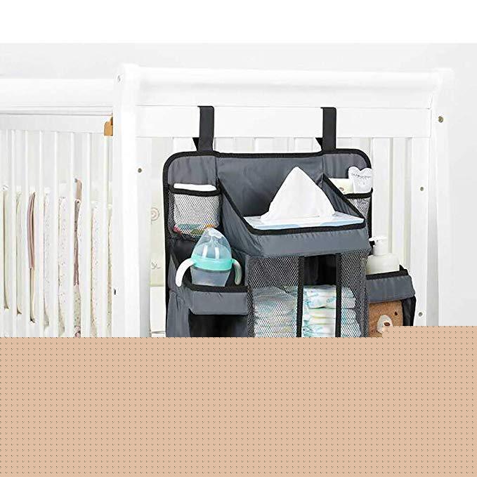 Baby Crib Storage Bag for Bottles and Diapers