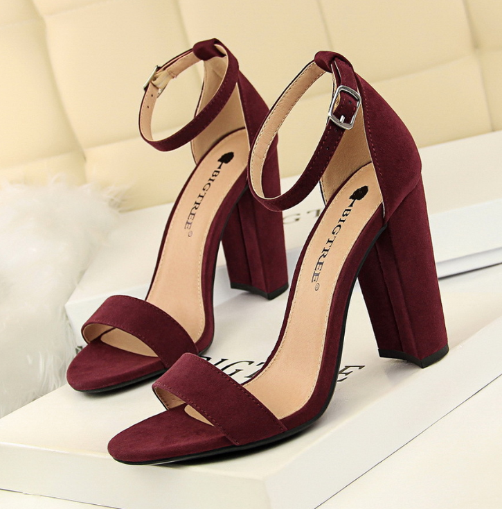 Summer High Heels, Fashionable Simple Chunky Sandals