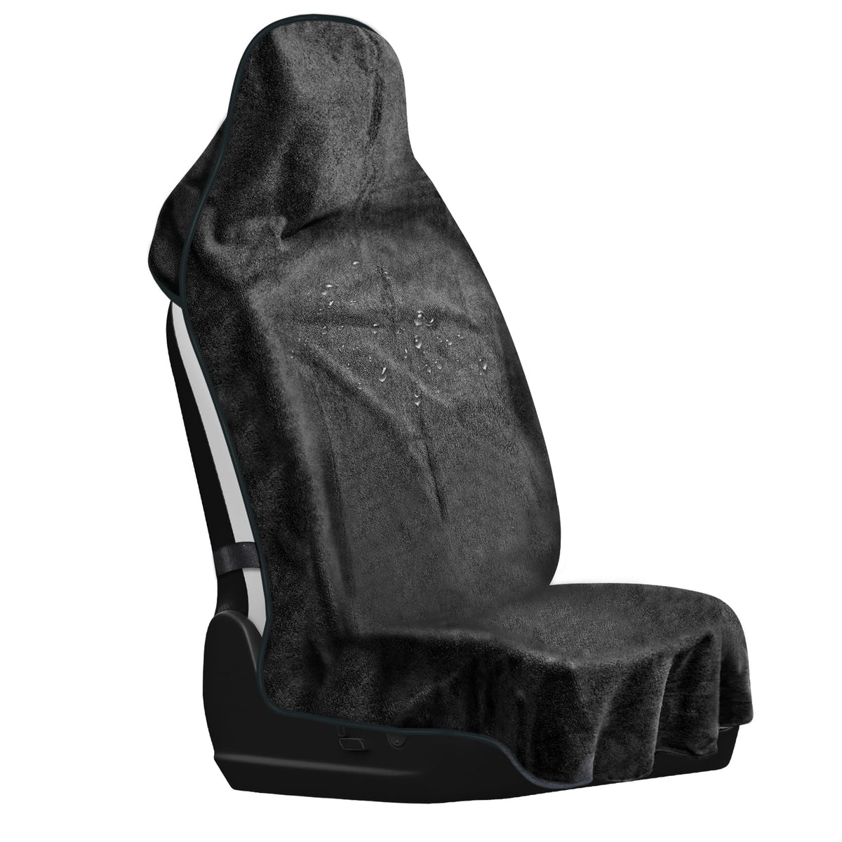 Tenorbass Car Seat Cover Waterproof Car Seat Cover Front Seats Sweat Towe Bucket Seat Covers Universal Protector for Sport Gym Beach Swimming 1 Pc Black