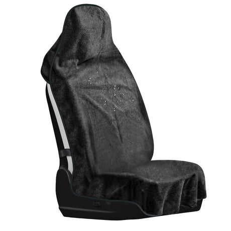 Tenorbass Car Seat Cover Waterproof Car Seat Cover Front Seats Sweat Towe Bucket Seat Covers Universal Protector for Sport Gym Beach Swimming 1 Pc Black
