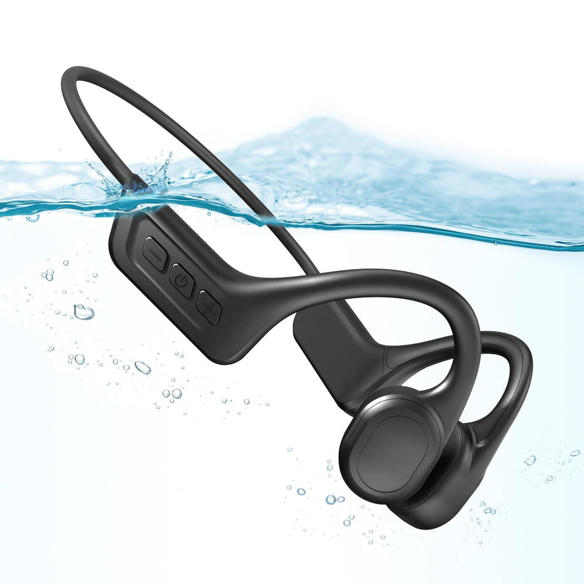 SilisoundTek Bone Conduction Headphones SwimmingWaterproof IP68Wireless Bluetooth 5.3 Built-in Microphone and 32GB MP3 Open Ear Bluetooth Headphones for RunningSwimming