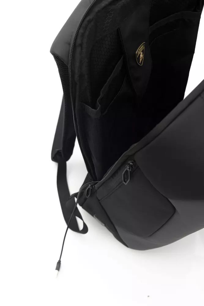 Automobili Laborghini Gray Nylon Backpack