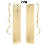 European American Long Straight Hair Velcro Ponytail